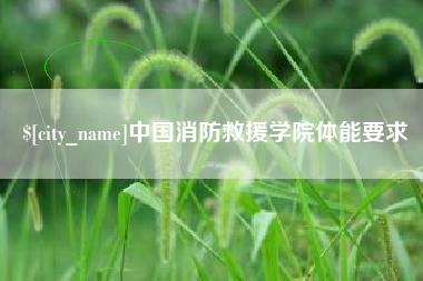 崇左中国消防救援学院体能要求