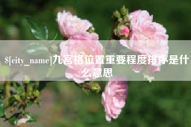 崇左九宫格位置重要程度排序是什么意思