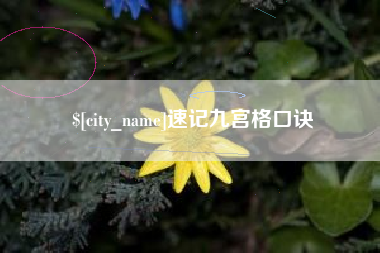 崇左速记九宫格口诀