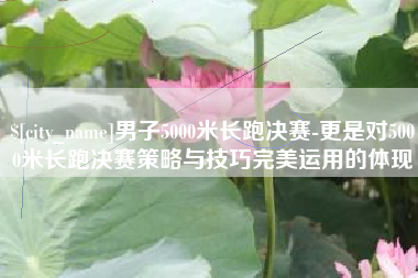 崇左男子5000米长跑决赛-更是对5000米长跑决赛策略与技巧完美运用的体现