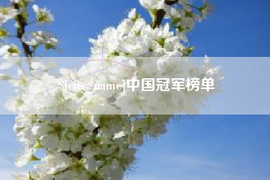 崇左中国冠军榜单