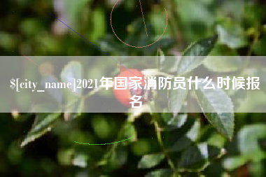 崇左2021年国家消防员什么时候报名